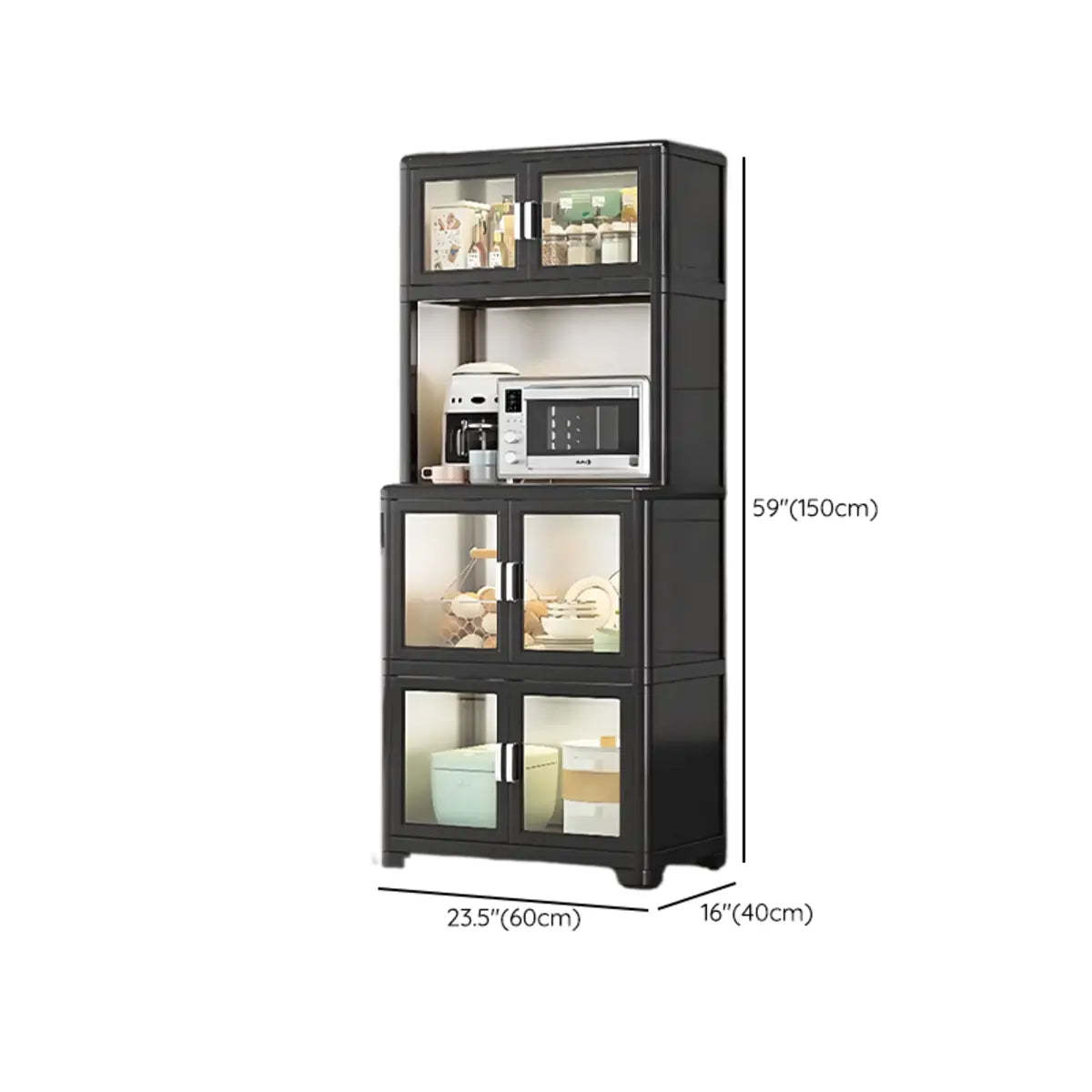 White Metal Kitchen China Cabinet