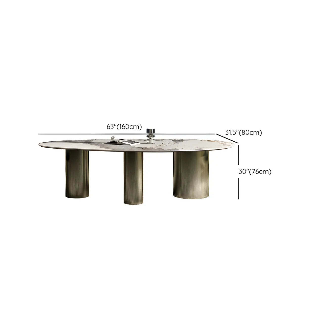 Glam Free-Form Stone 6-Seater Conference Table