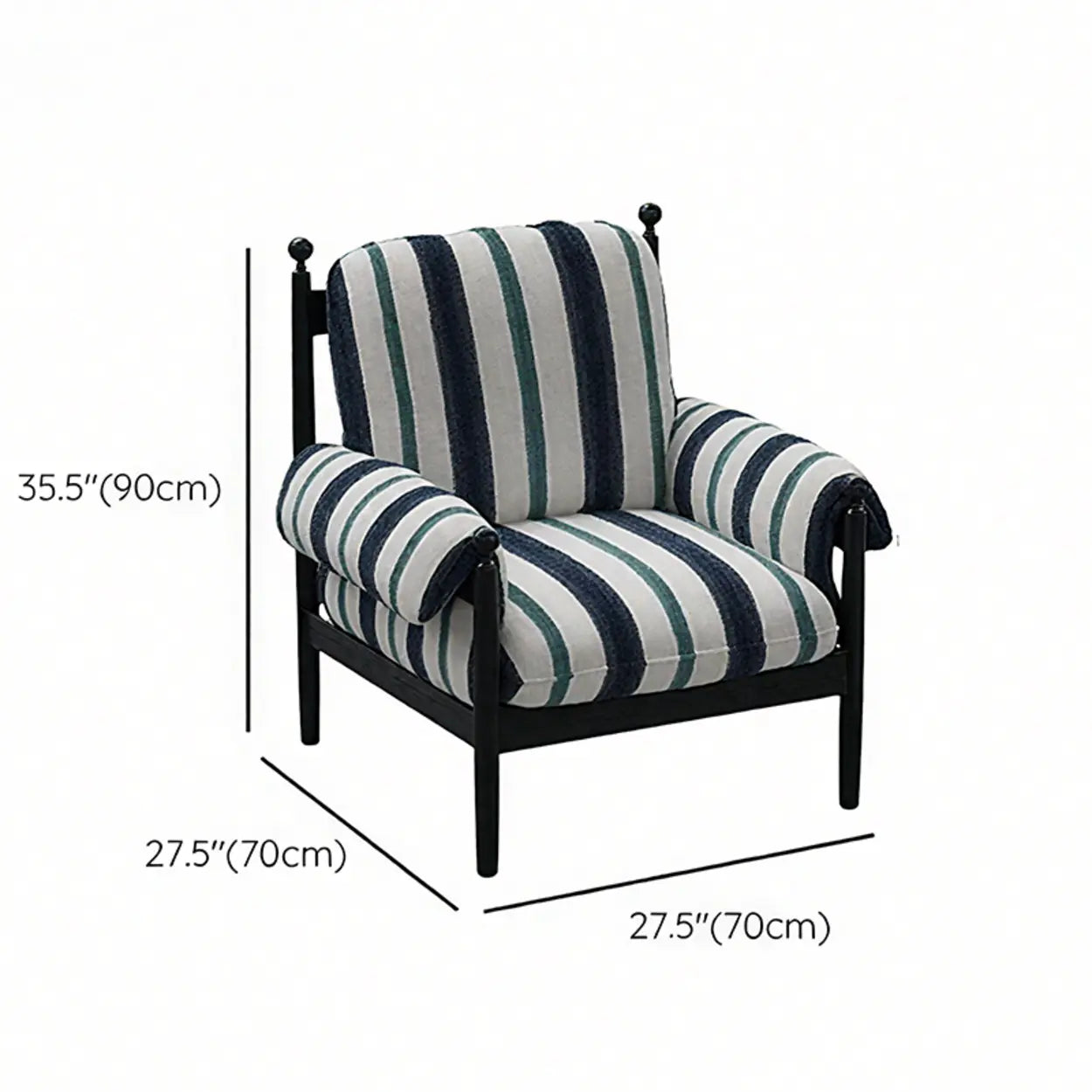 Mid-Century Designer High Back Upholstered Accent Chair