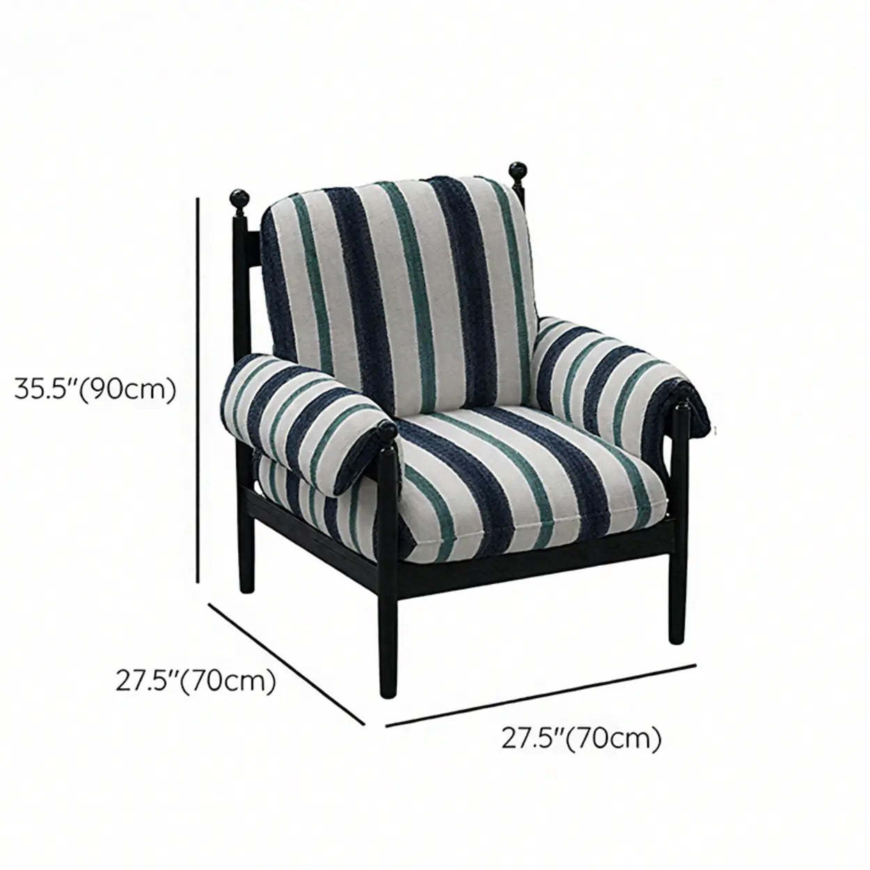 Mid-Century Designer High Back Upholstered Accent Chair