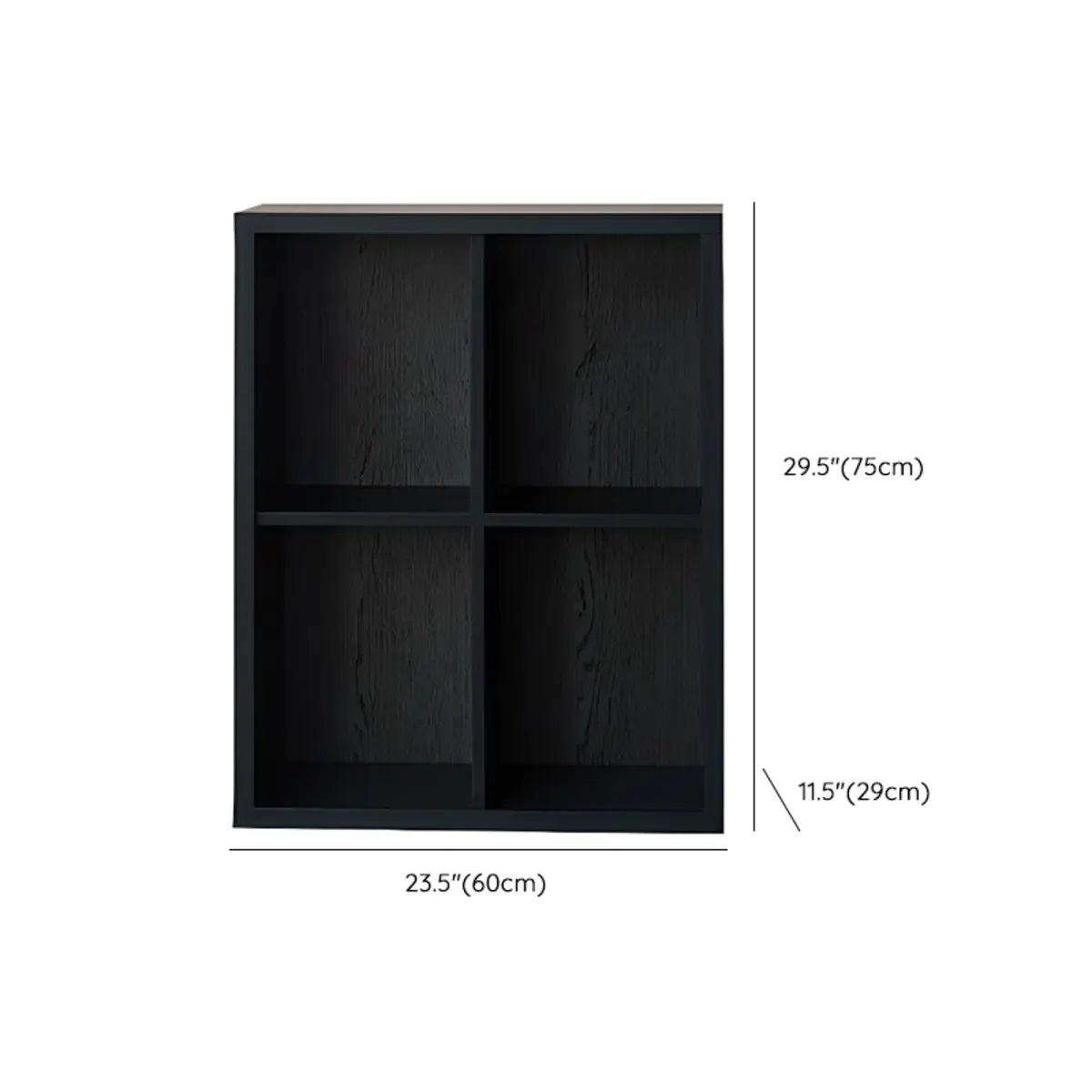 Black Closed Multifunctional Wood Wide Bookcase
