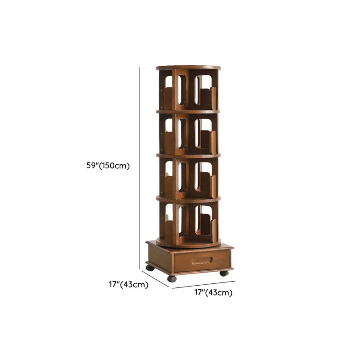 Modern Cocoa Wood Vertical Sliding Bookcase