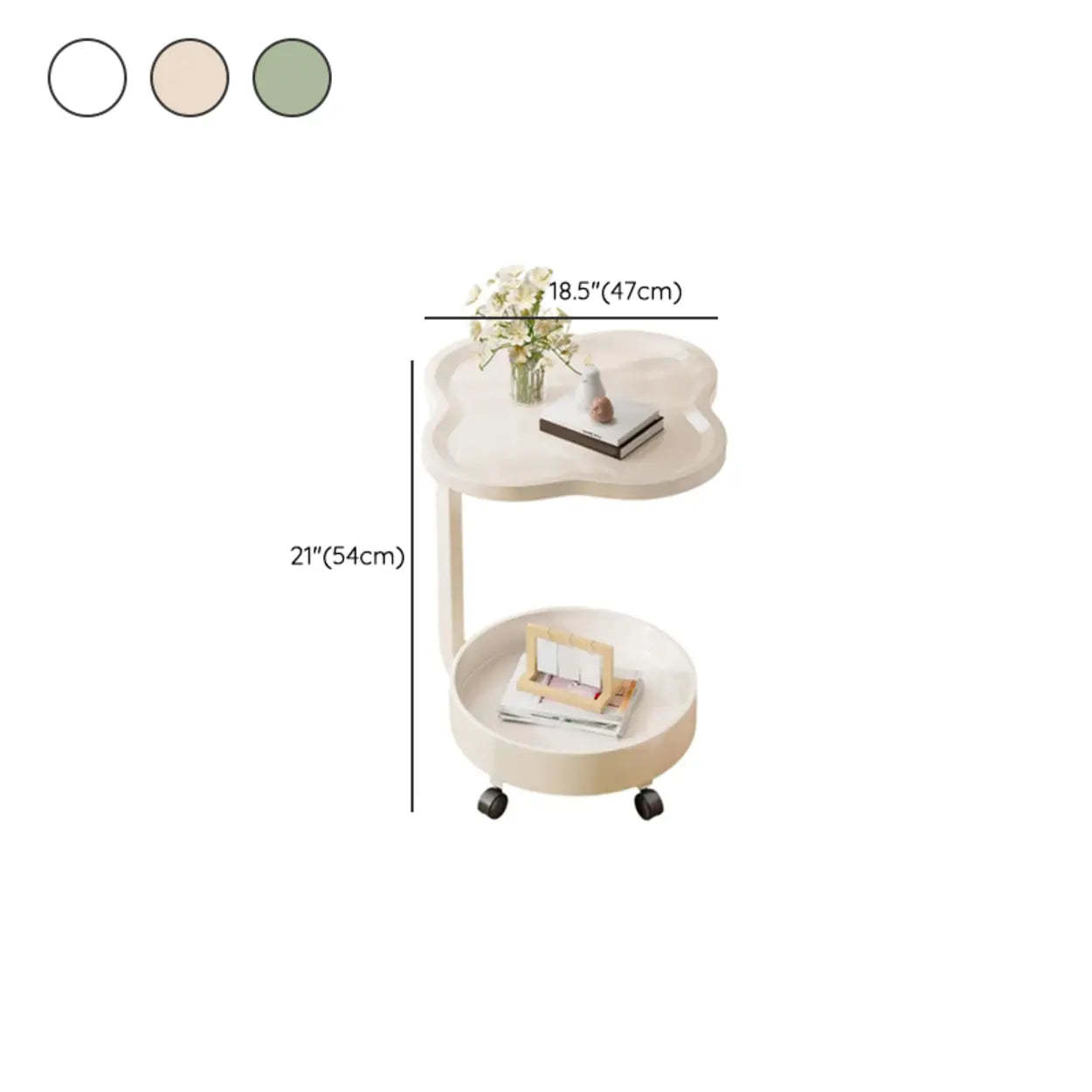 Modern Black Small Side Table with Shelf
