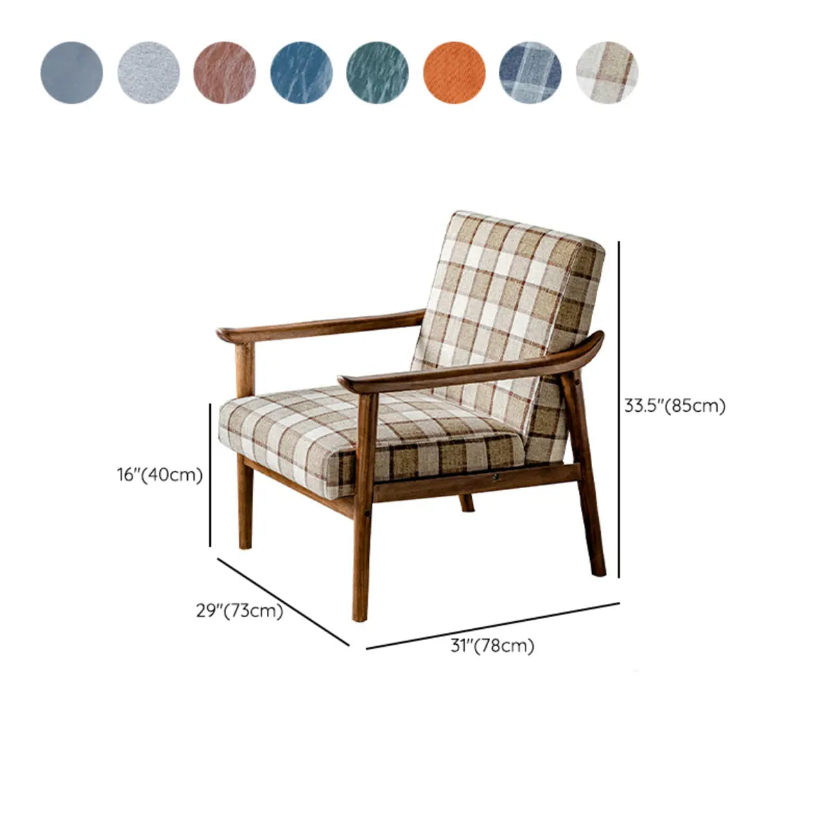 Blackish Green Stain Resistant Oiled Leather Arm Chair #size