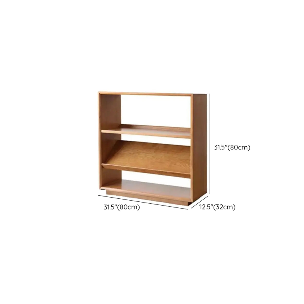Rustic Open Back Auburn Rectangular Wood Bookshelf