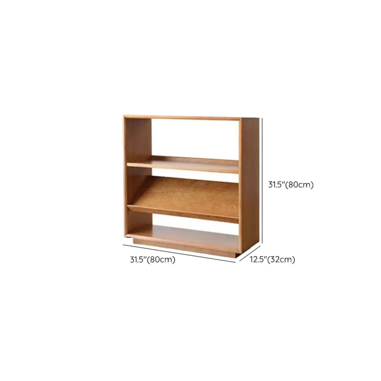 Rustic Open Back Auburn Rectangular Wood Bookshelf