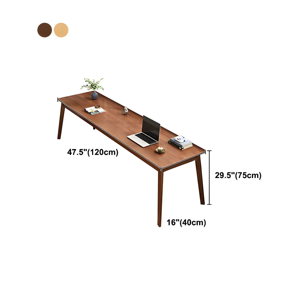 Rectangular Manufactured Wood Two-Person Writing Desk