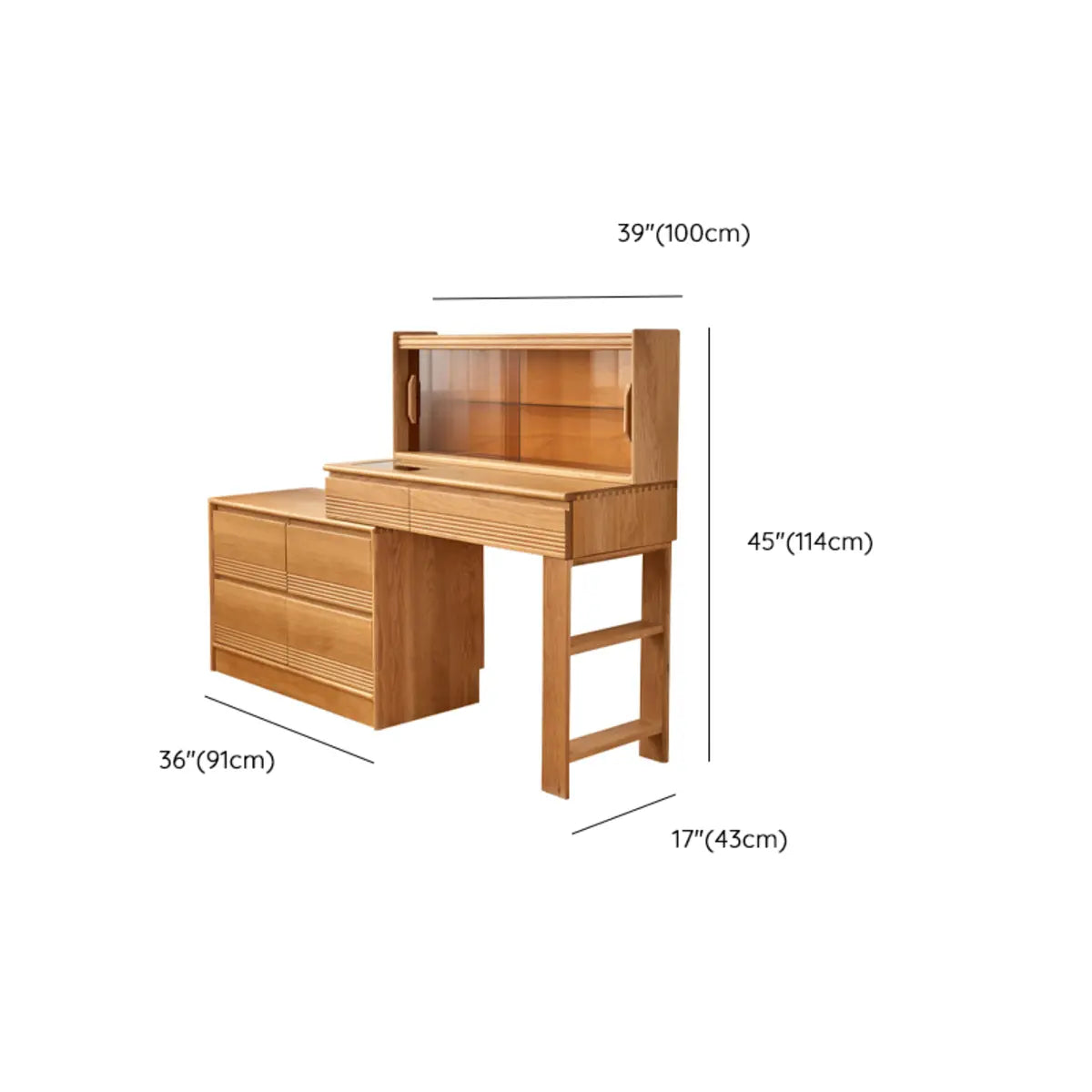 Scandinavian Wood Sliding Makeup Vanity