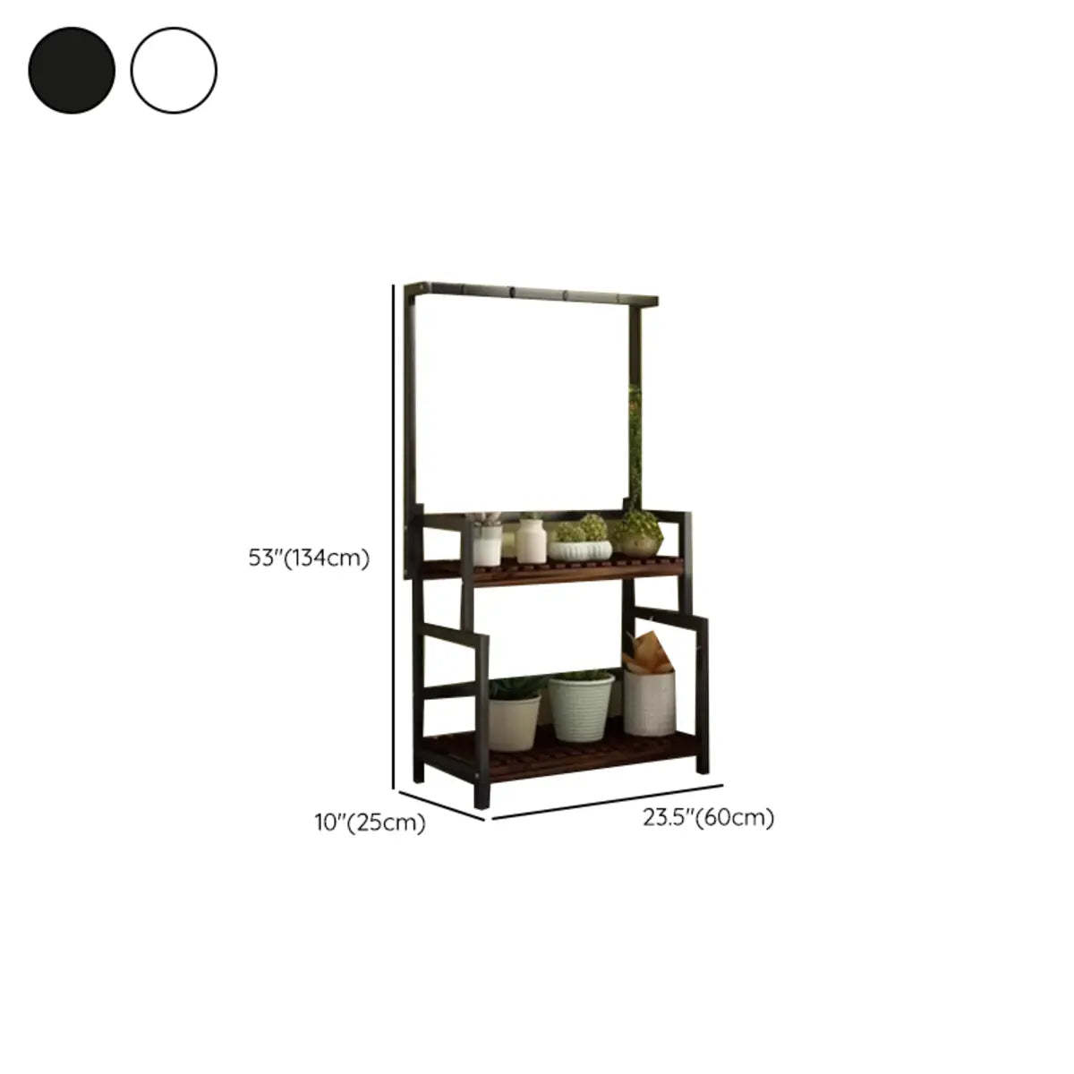 Black Pine Tiered Crate Plant Stand