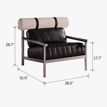Luxury Nappa Leather Stainless Steel Frame Accent Chair