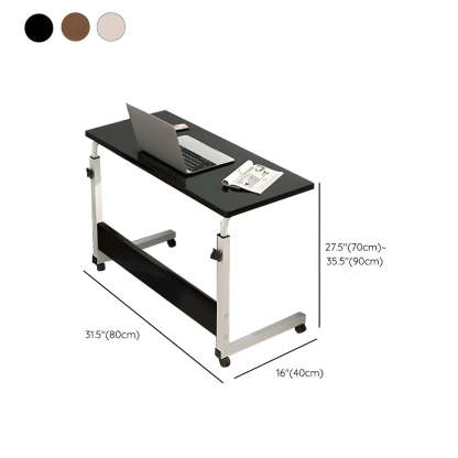 Adjustable Foldable White Wood Rectangular Standing Desk — White / Without Chairs