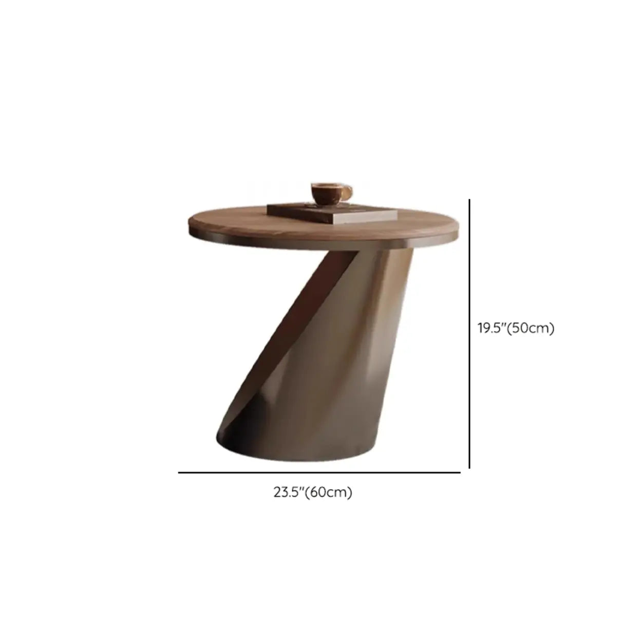Brown Wood Nesting Round Coffee Table with Drawers