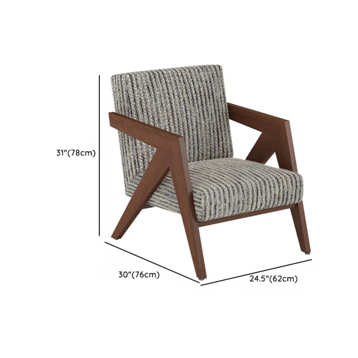 Gray Tight Back Square Arm Accent Chair