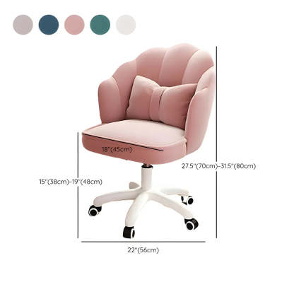 Milky White Shell Upholstered Swivel Vanity Chair