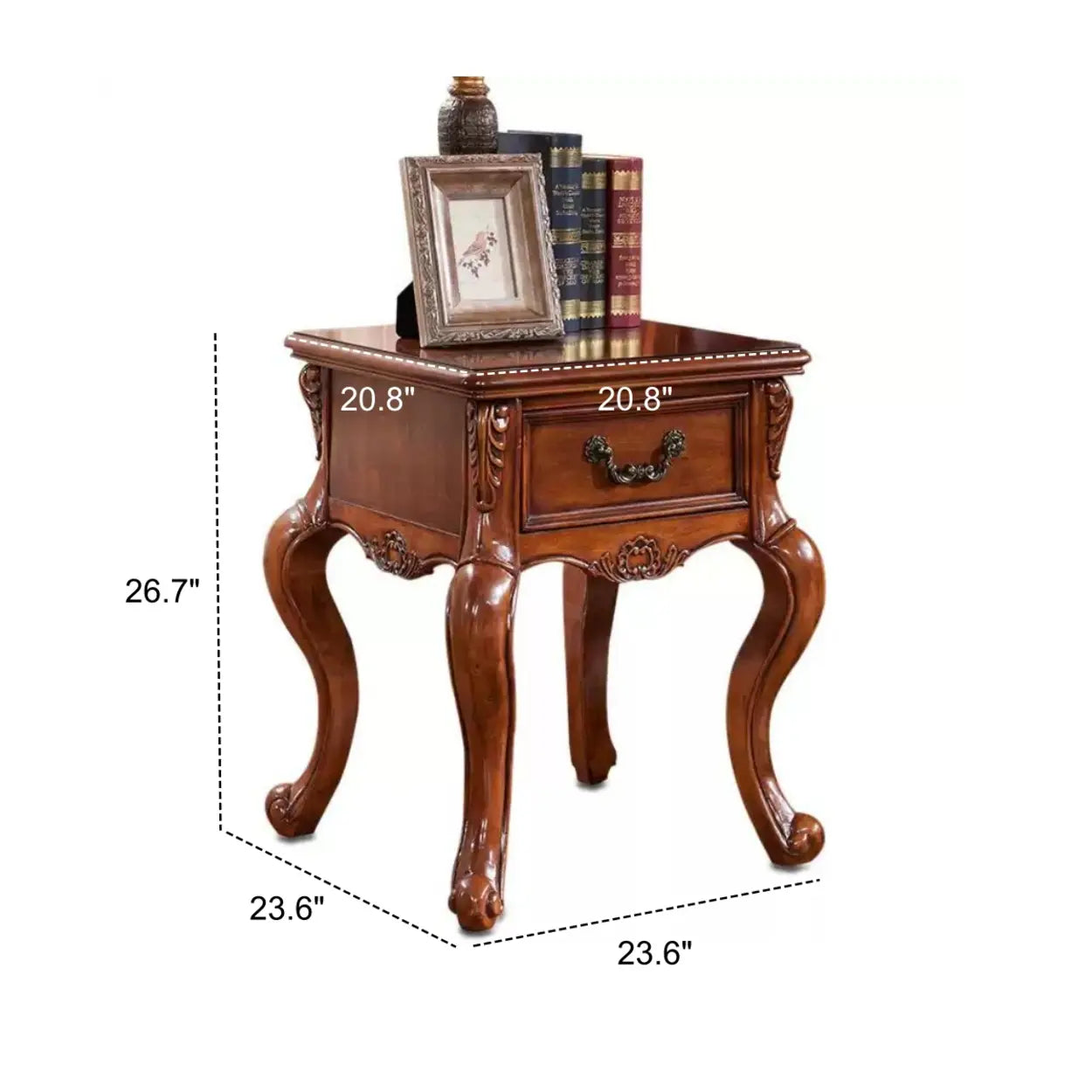 Brown Square Distressed Wood Storage Coffee Table