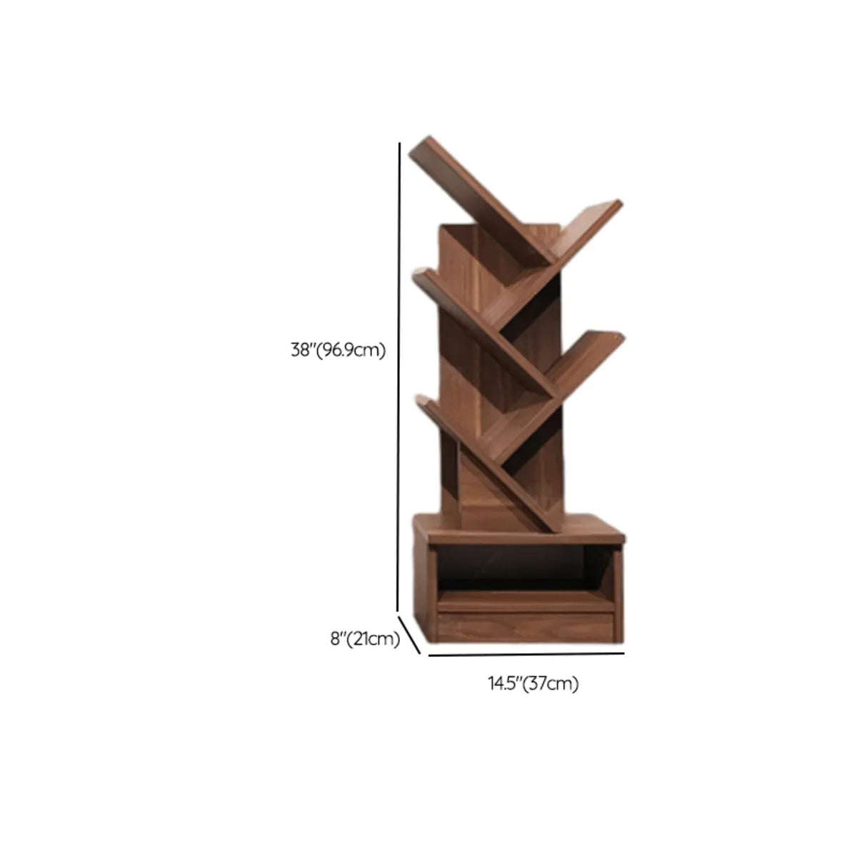 Artistic Tree-Shape Wood Display Bookcase