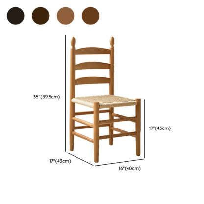 Black Natural Ladderback Woven Seat Wood Dining Chair