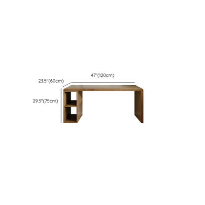 Wooden Rectangular Writing Desk with Shelf