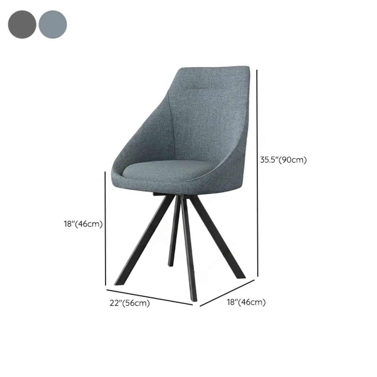 Modern Upholstered Curved Back Swivel Dining Chair