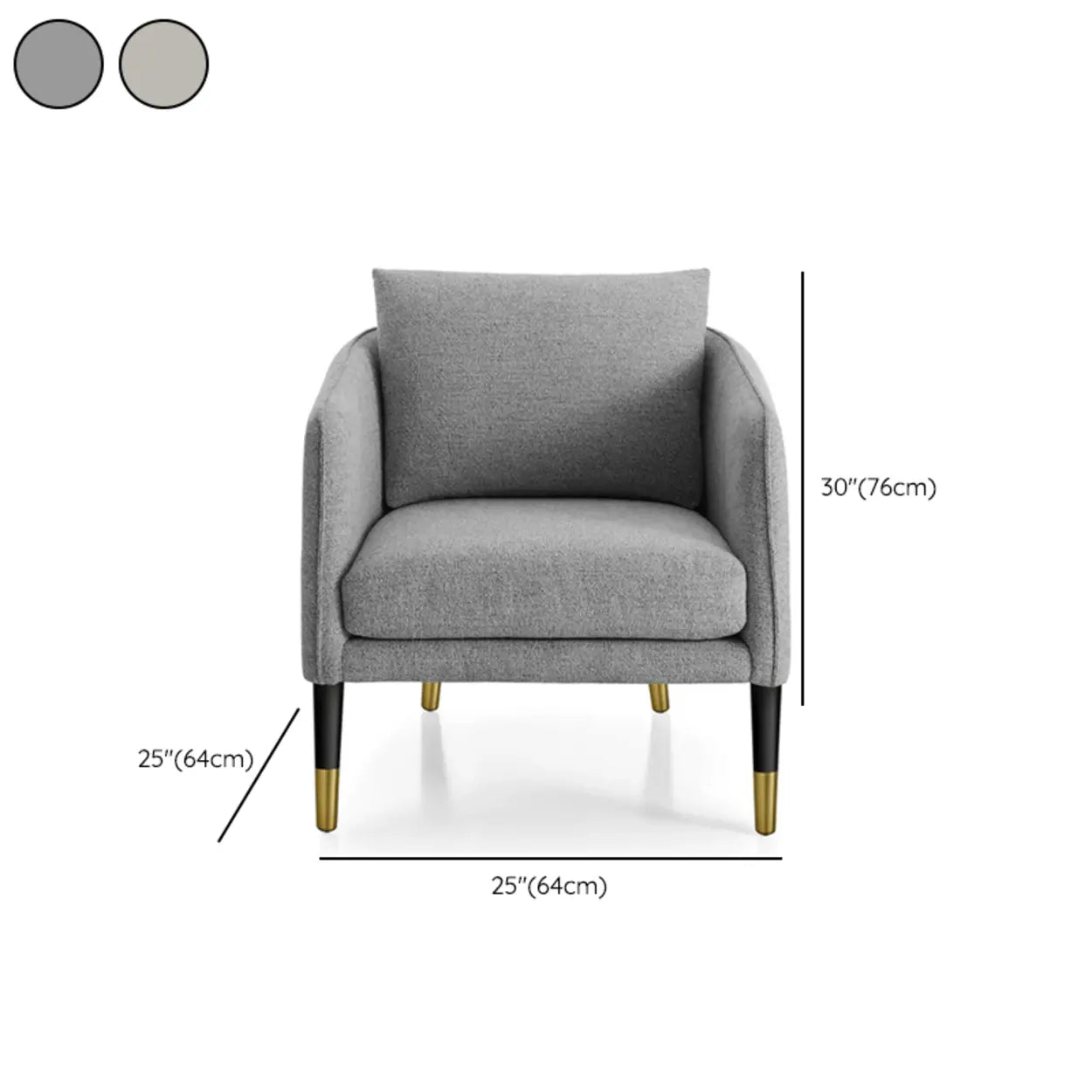 Ergonomic Linen Cushion Back Four Leg Barrel Chair