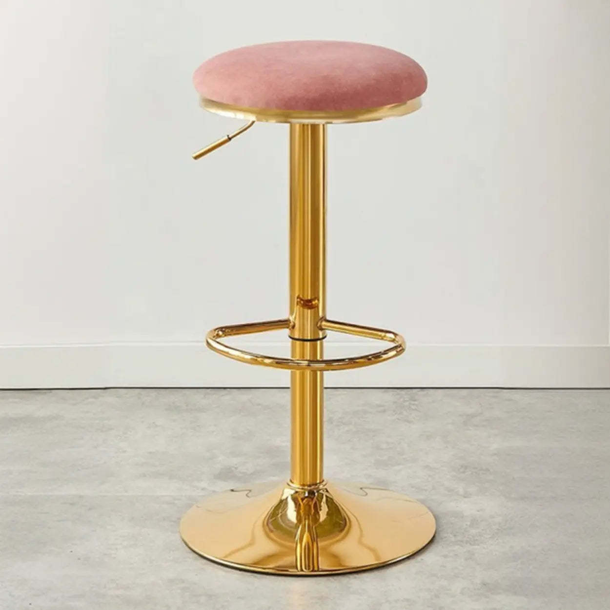 Backless Round Upholstered Bar Stool