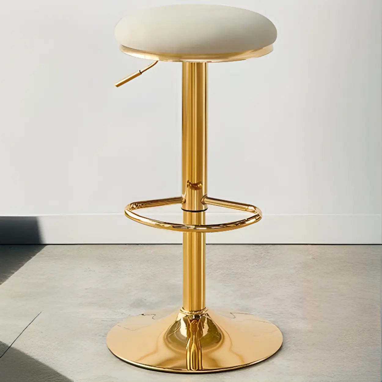 White modern upholstered backless bar & counter stools