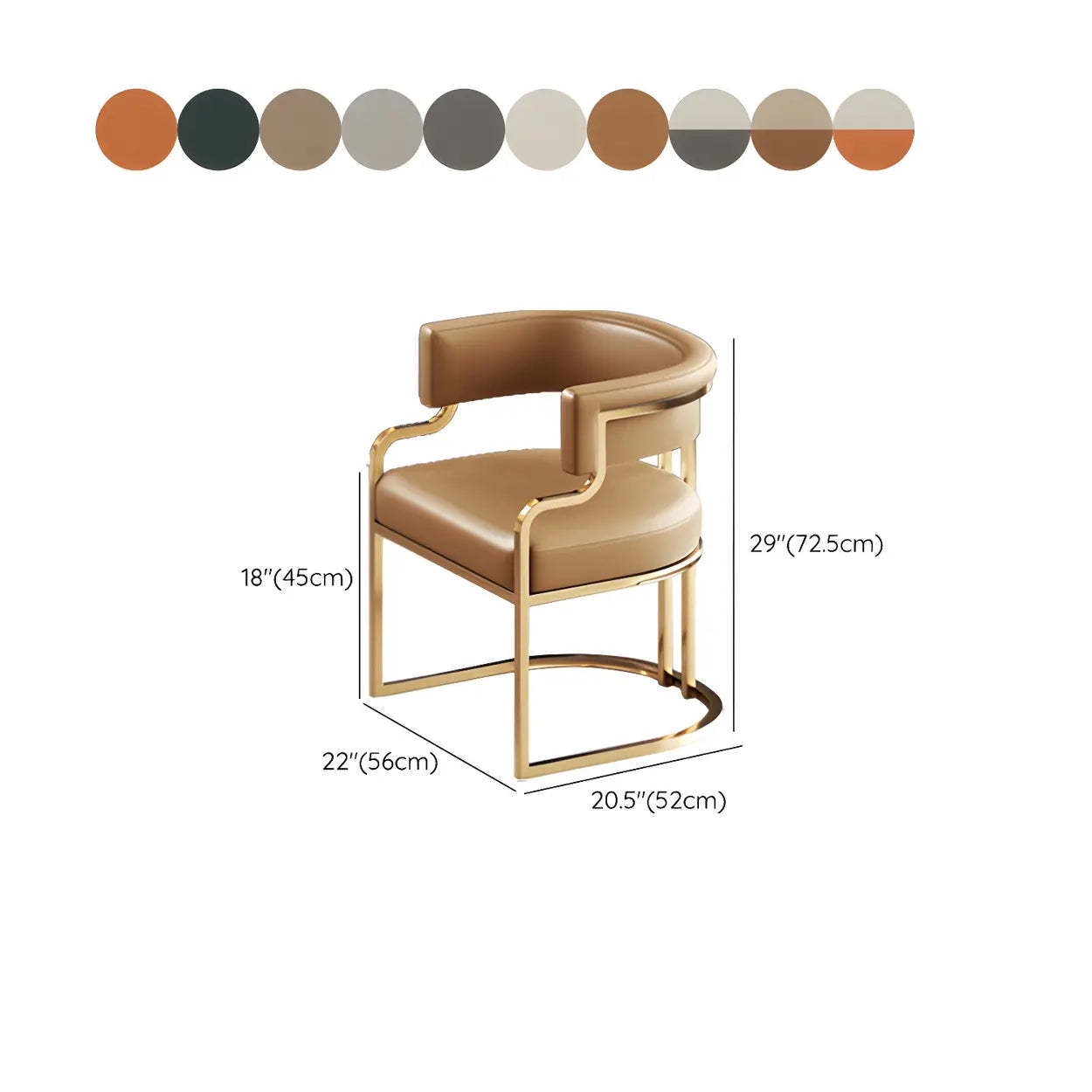 Glam Faux Leather Upholstered Arm Chair