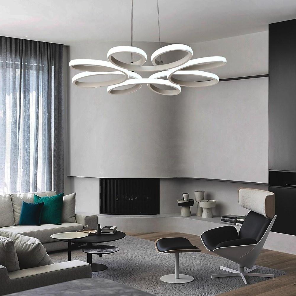 Curved Flower Dimmable LED Modern Pendant