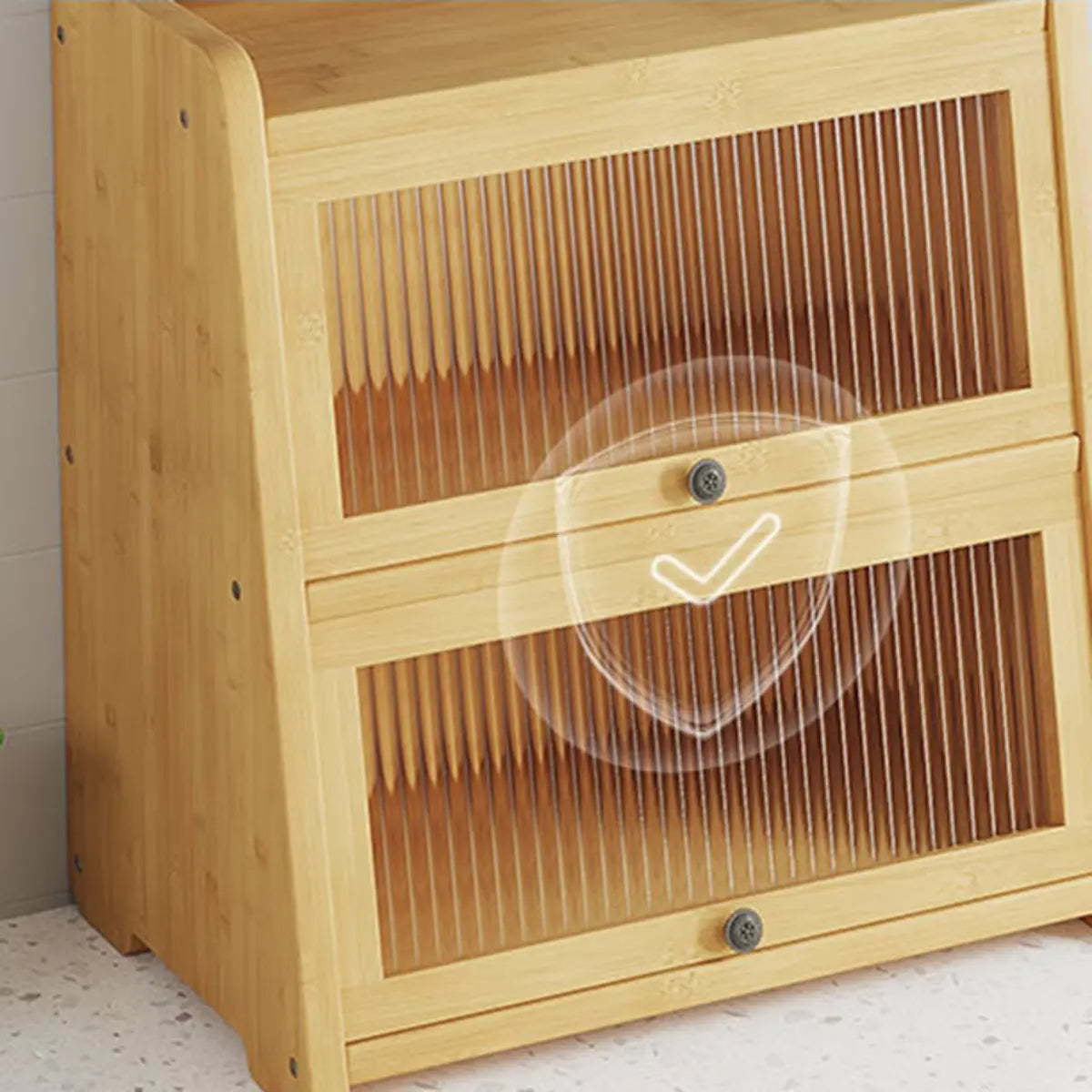 Natural Bamboo Desktop Ladder Display Cabinet