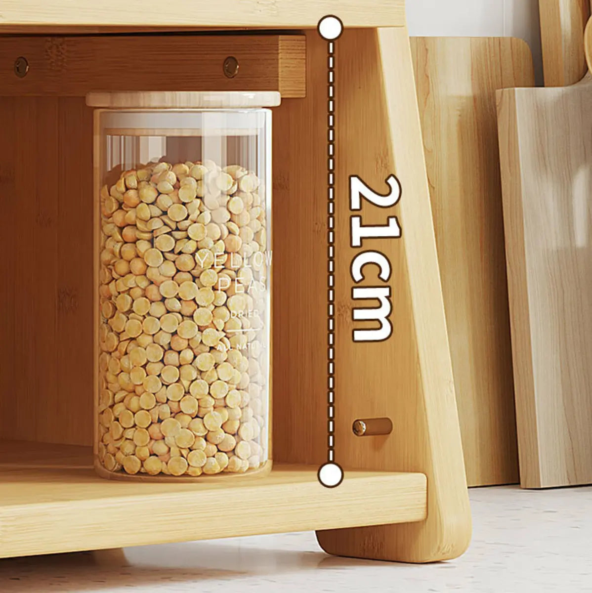 Natural Bamboo Desktop Ladder Display Cabinet