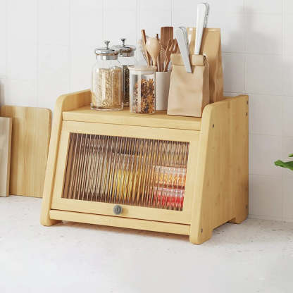 Natural Bamboo Desktop Ladder Display Cabinet