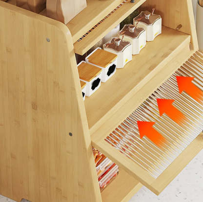 Natural Bamboo Desktop Ladder Display Cabinet