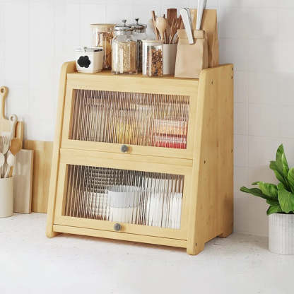 Natural Bamboo Desktop Ladder Display Cabinet
