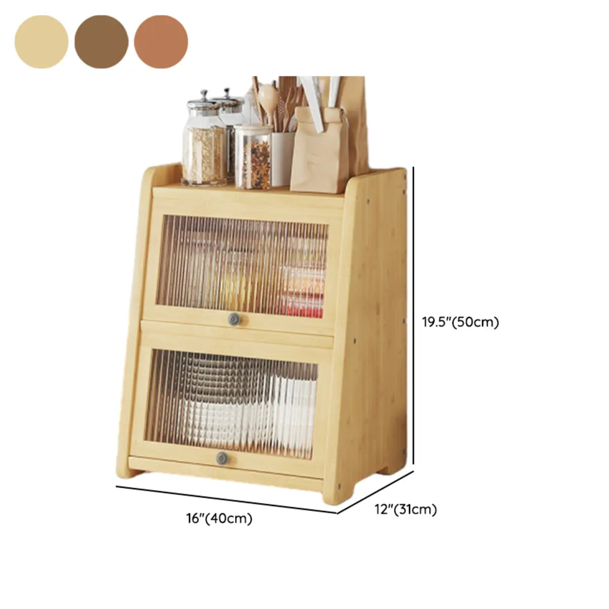 Natural Bamboo Desktop Ladder Display Cabinet