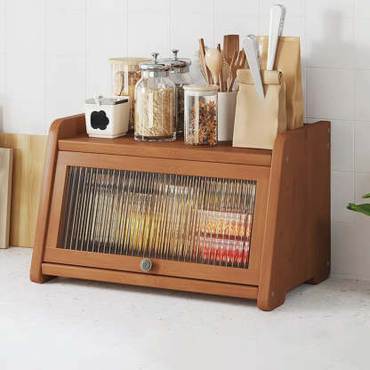 Natural Bamboo Desktop Ladder Display Cabinet — Natural