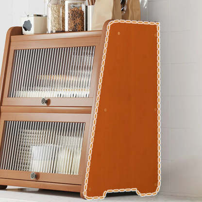 Natural Bamboo Desktop Ladder Display Cabinet — Nut-Brown