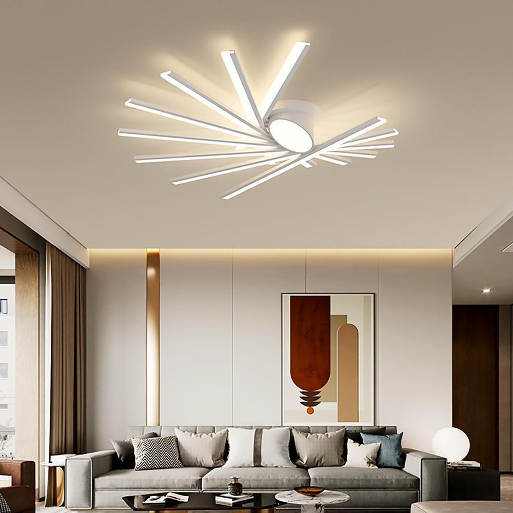 Creative Linear Oval Sticks LED White Modern Flush Mount Ceiling Light-Lighom