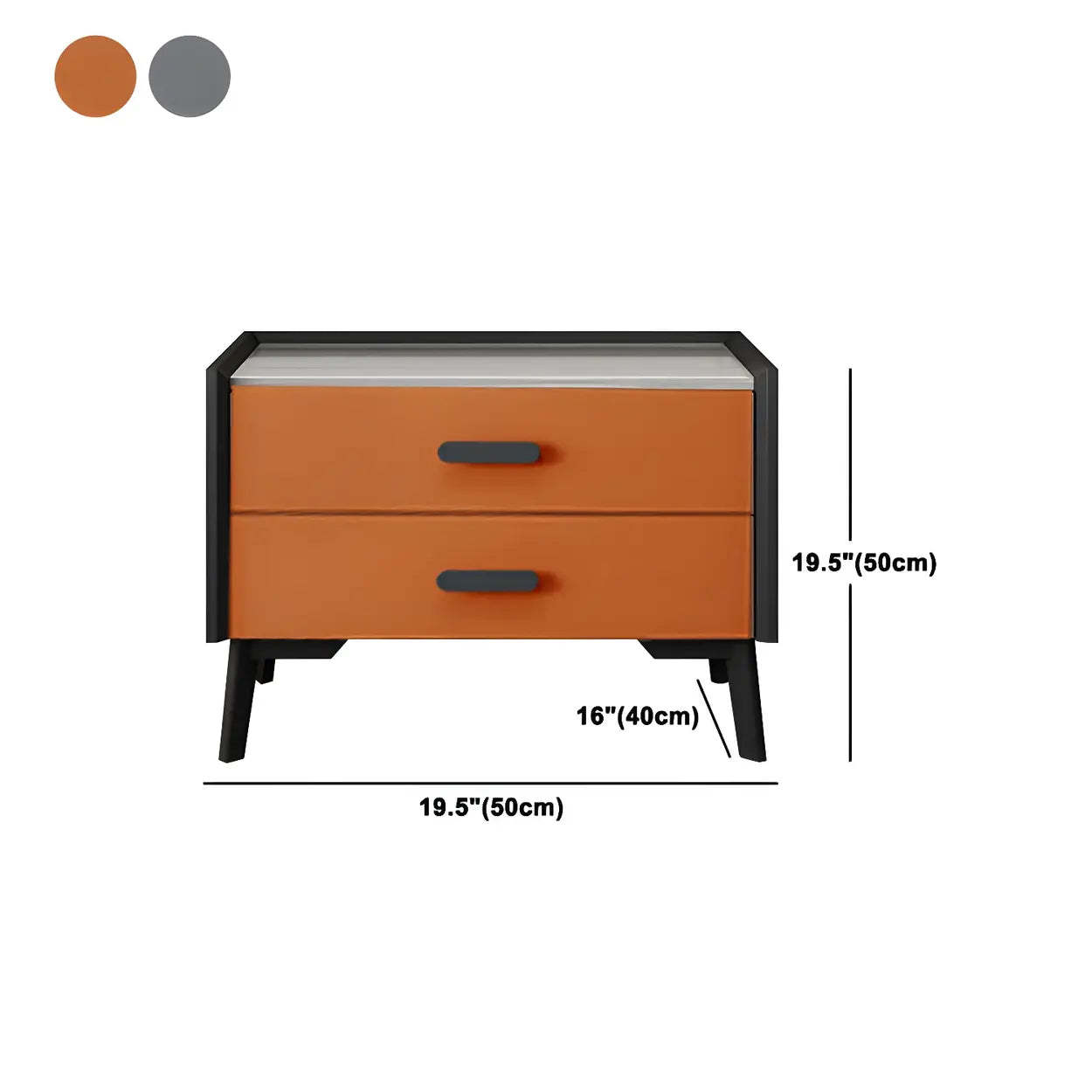 Orange Vertical Soft-Close Drawer Dresser