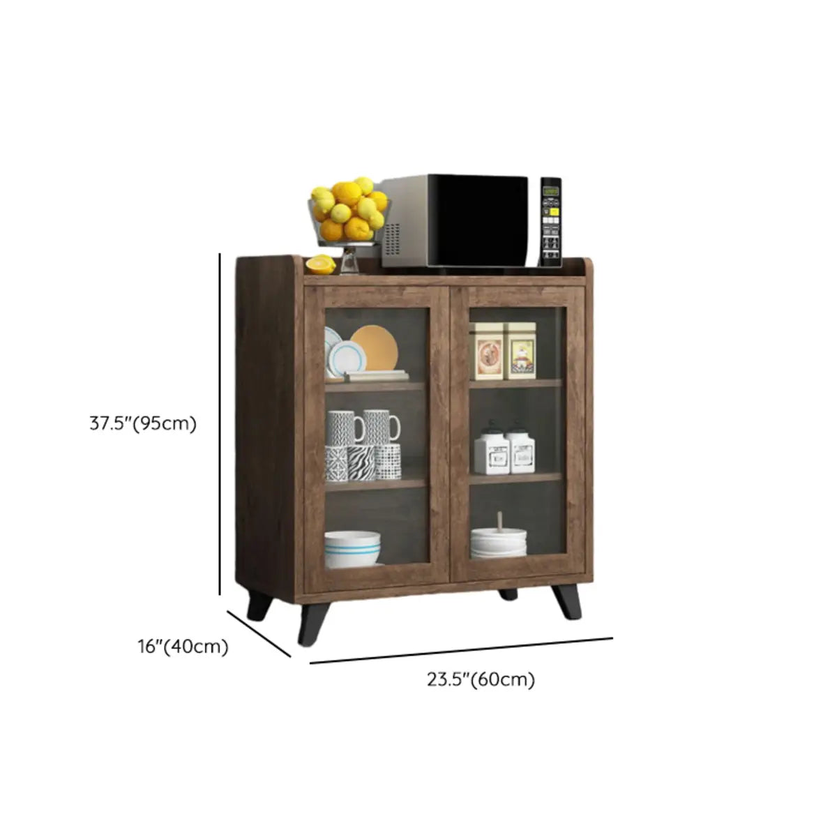 Wood Slab Cabinet Brown Shelf Large Open Buffet