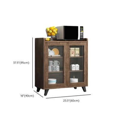 Wood Slab Cabinet Brown Shelf Large Open Buffet