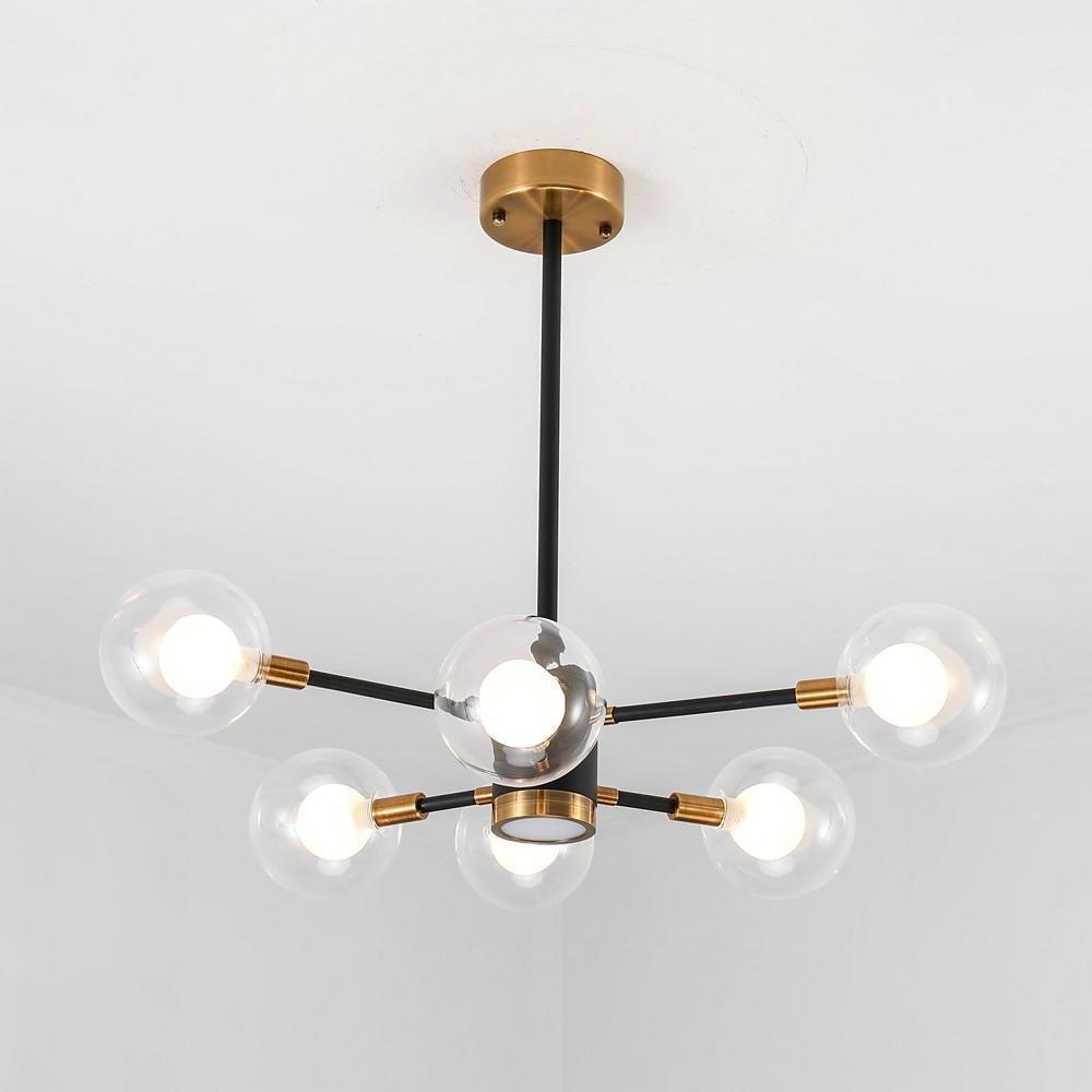 6-light LED Glass Metal Modern Chandeliers Kitchen Island Lighting-Lighom