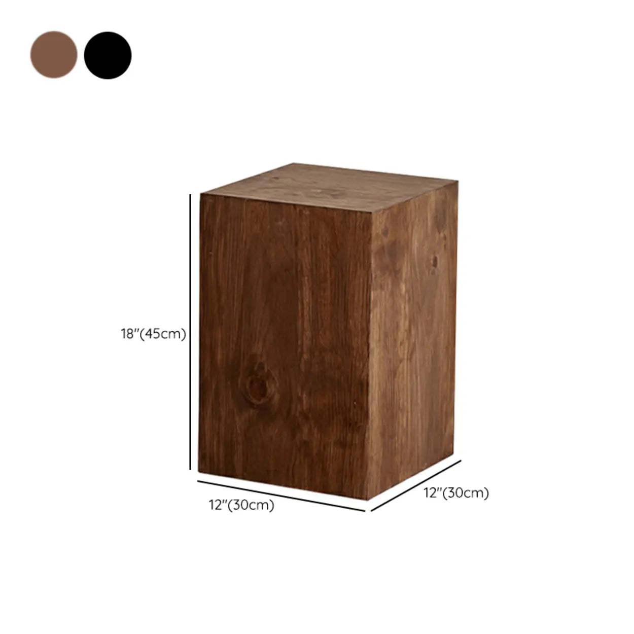 Modern Square Wood Black Brown Plant Stand