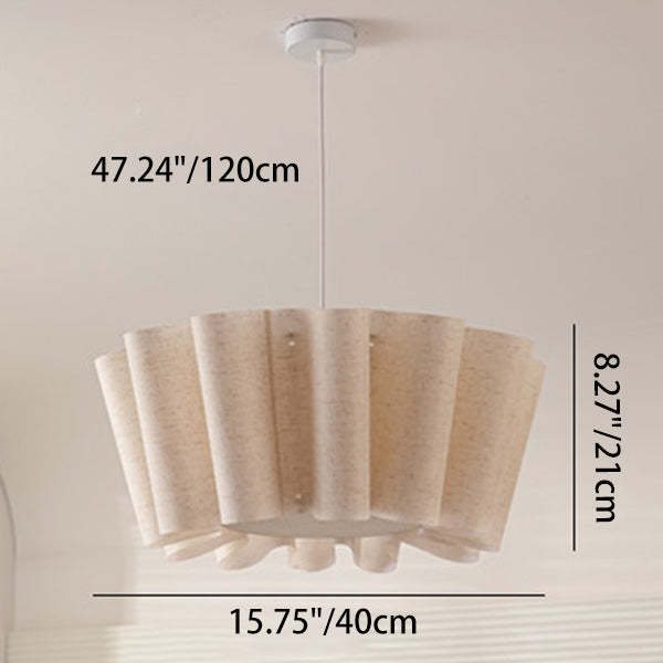 Nordic Pleated Linen Iron Pendant Light