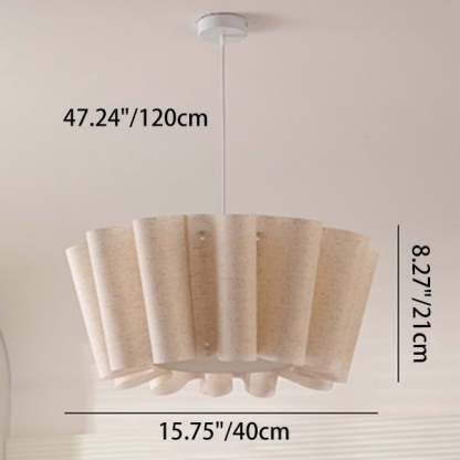 Nordic Pleated Linen Iron Pendant Light