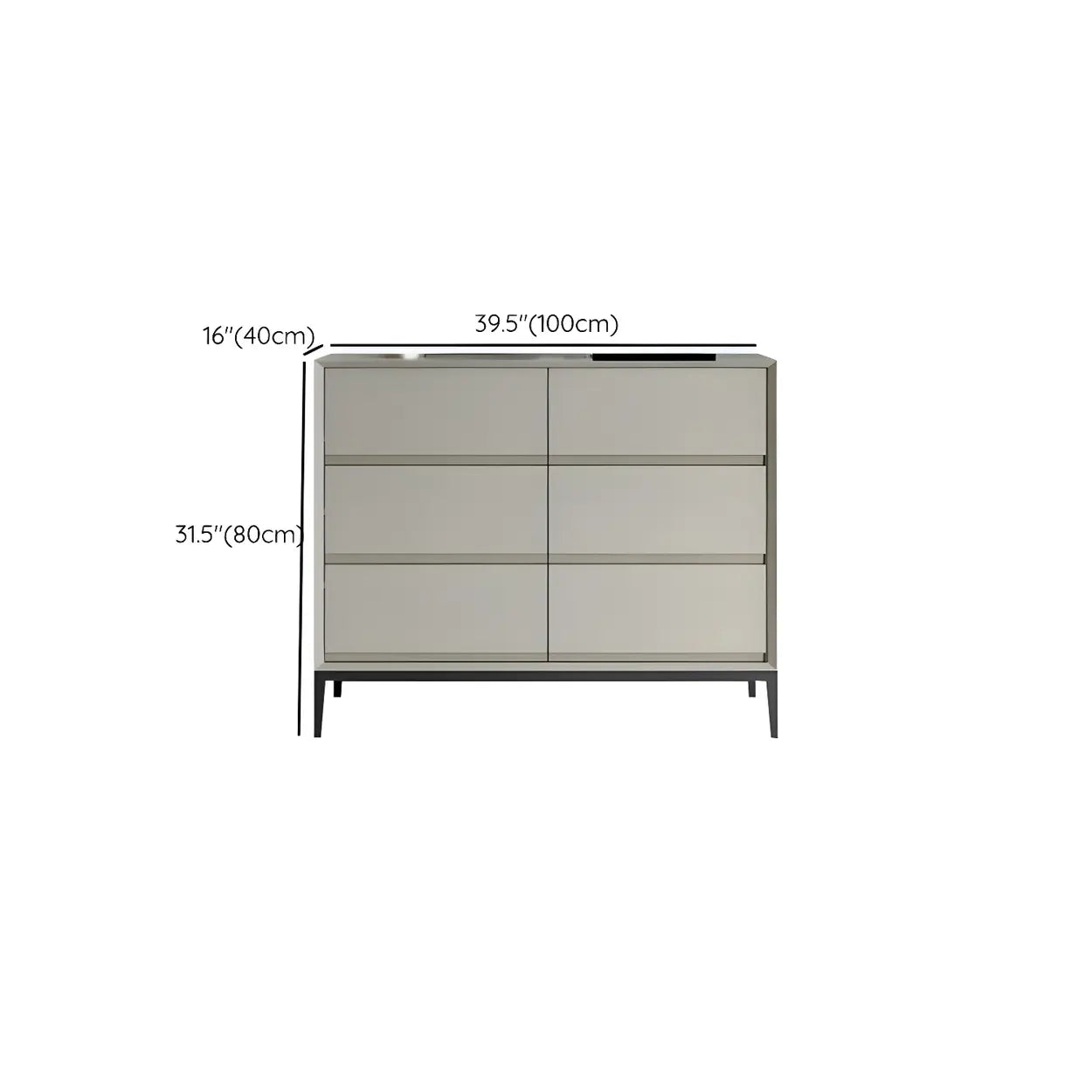 Cream Gray Manufactured Wood Dresser