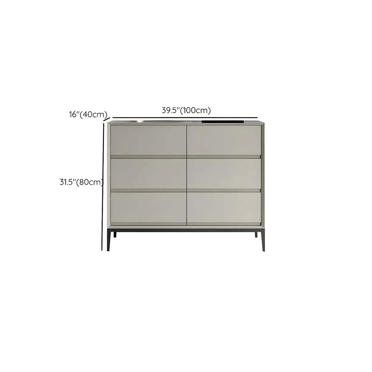 Cream Gray Manufactured Wood Dresser