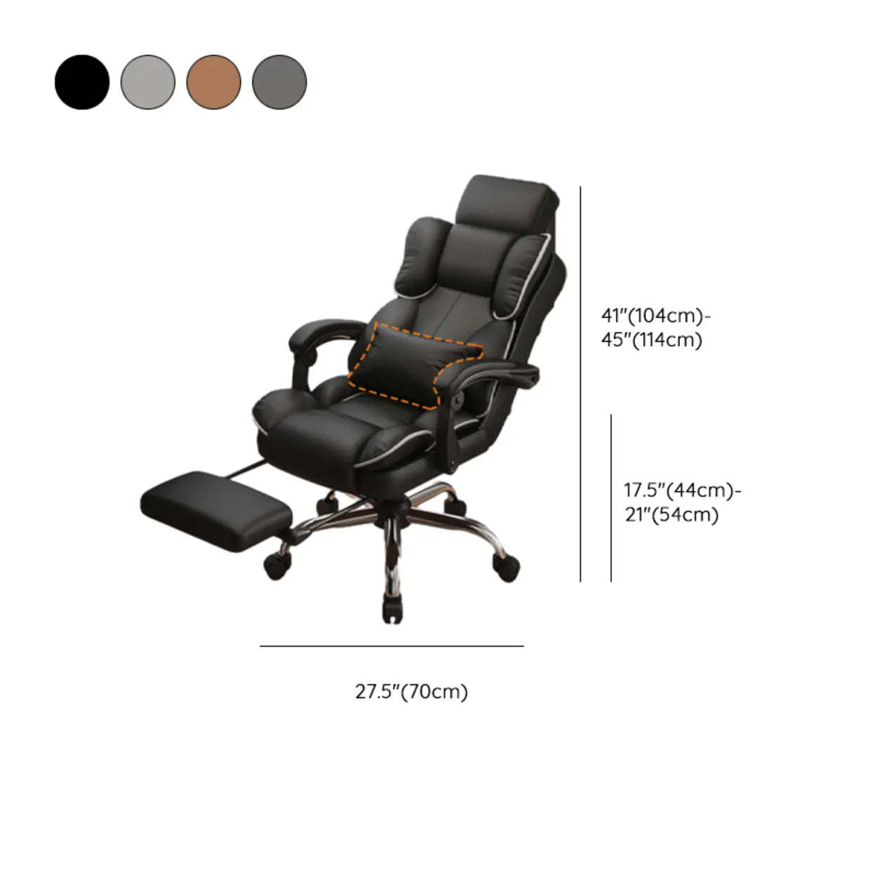 Adjustable Ergonomic Brown Tilt Office Chair