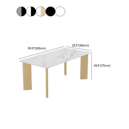 Minimalist White Stone Rectangular Computer Desk