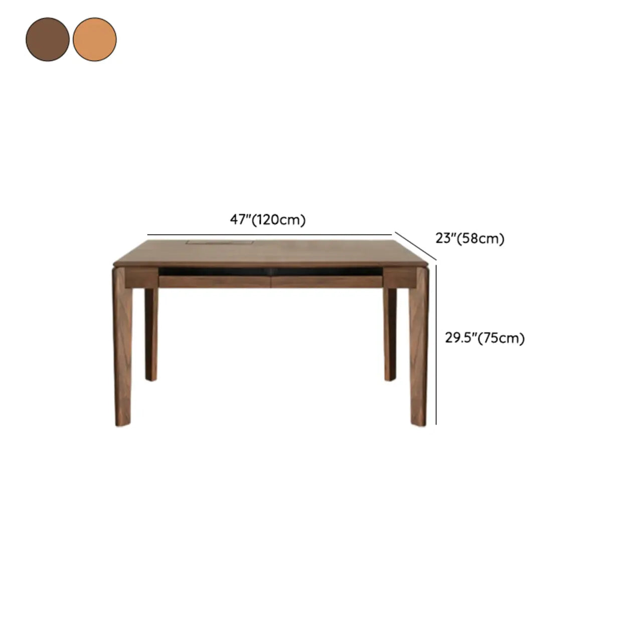 Wooden Butcher Block Rectangular Drawer Writing Desk