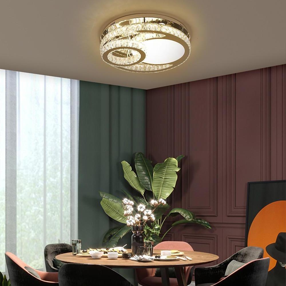Overlapping Circle Crystal Bedroom Flush Mount